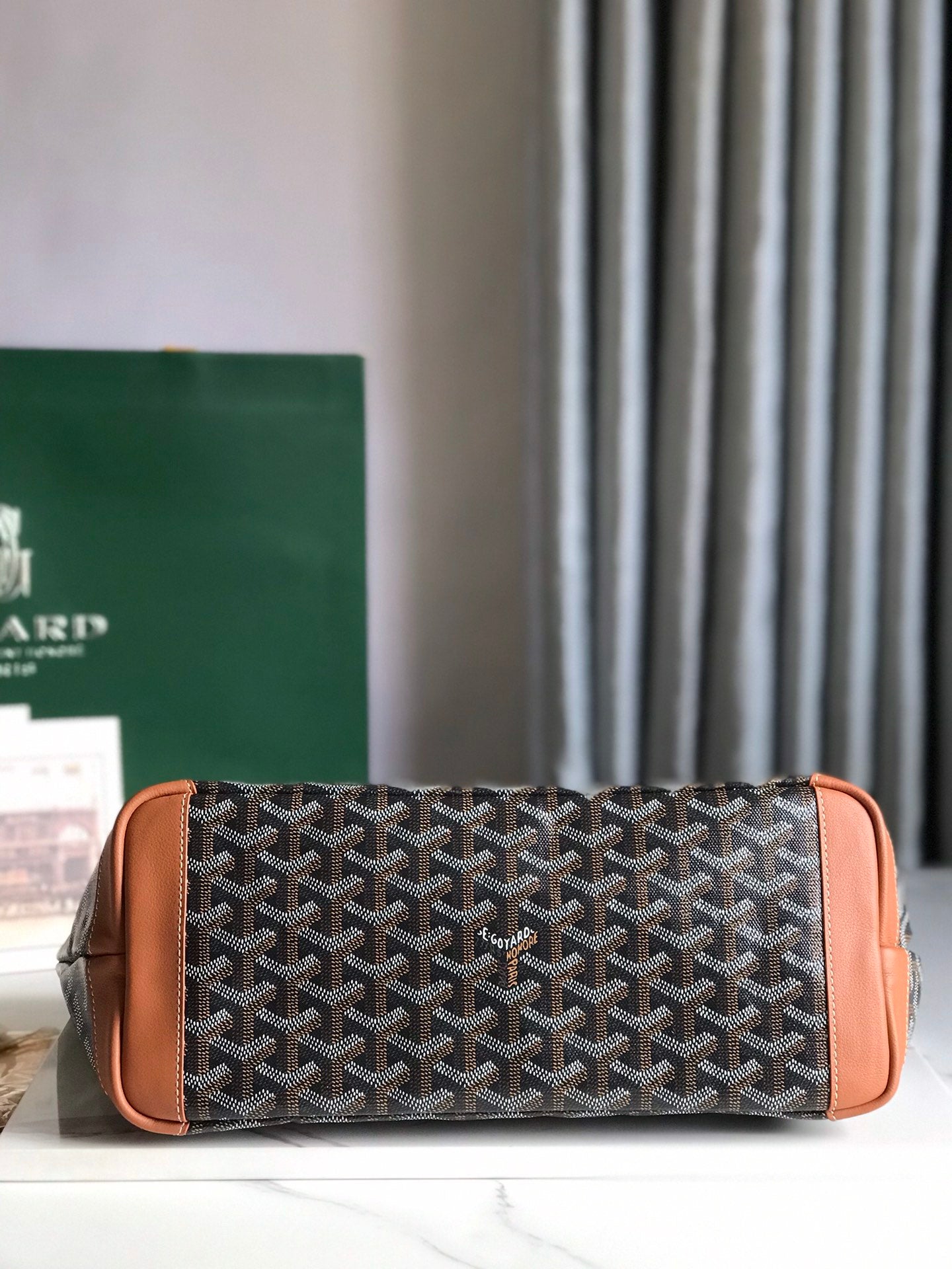Goyard Artois Bag 30cm Black Tan Canvas & Calfskin