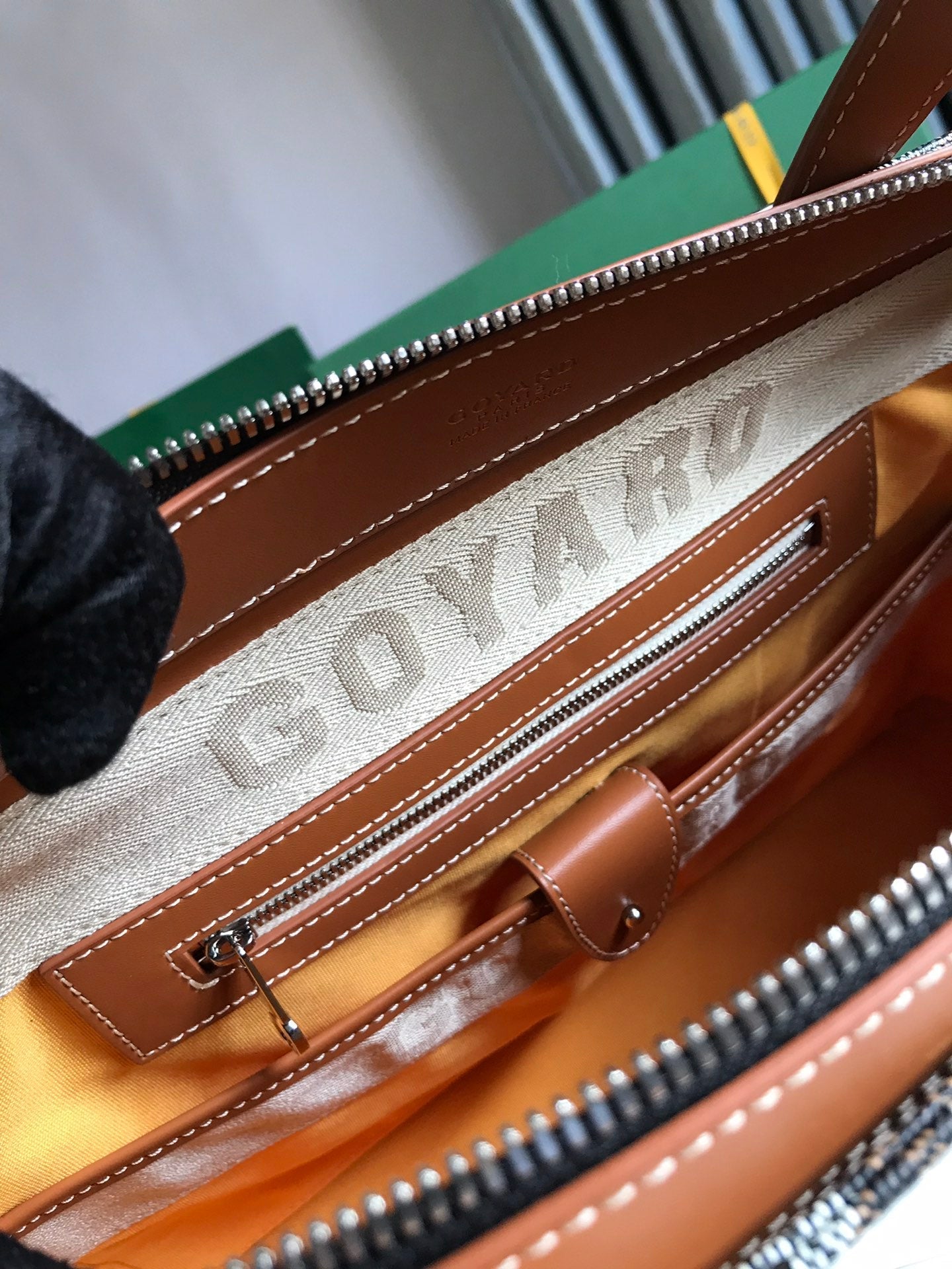 Goyard Okinawa PM Bag 35.5cm Black Tan Canvas&Calfskin