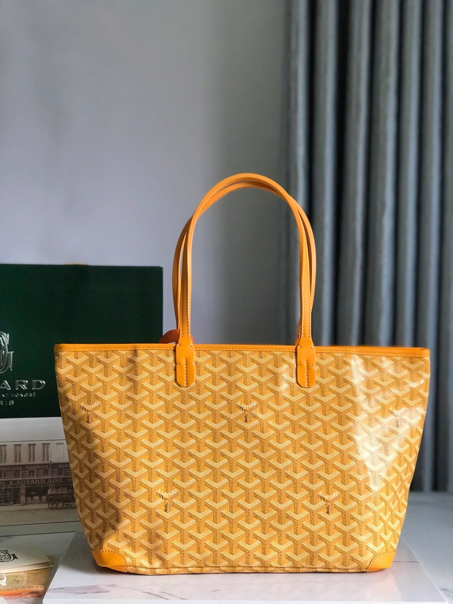 Goyard Artois Bag 30cm Yellow Canvas & Calfskin