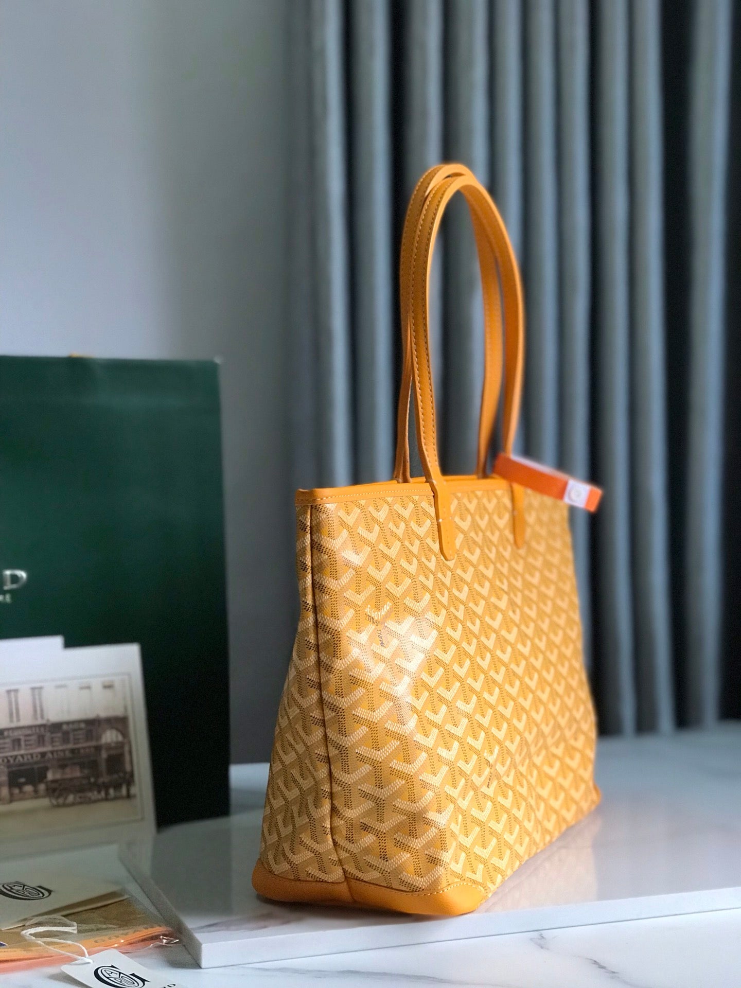 Goyard Artois Bag 30cm Yellow Canvas & Calfskin