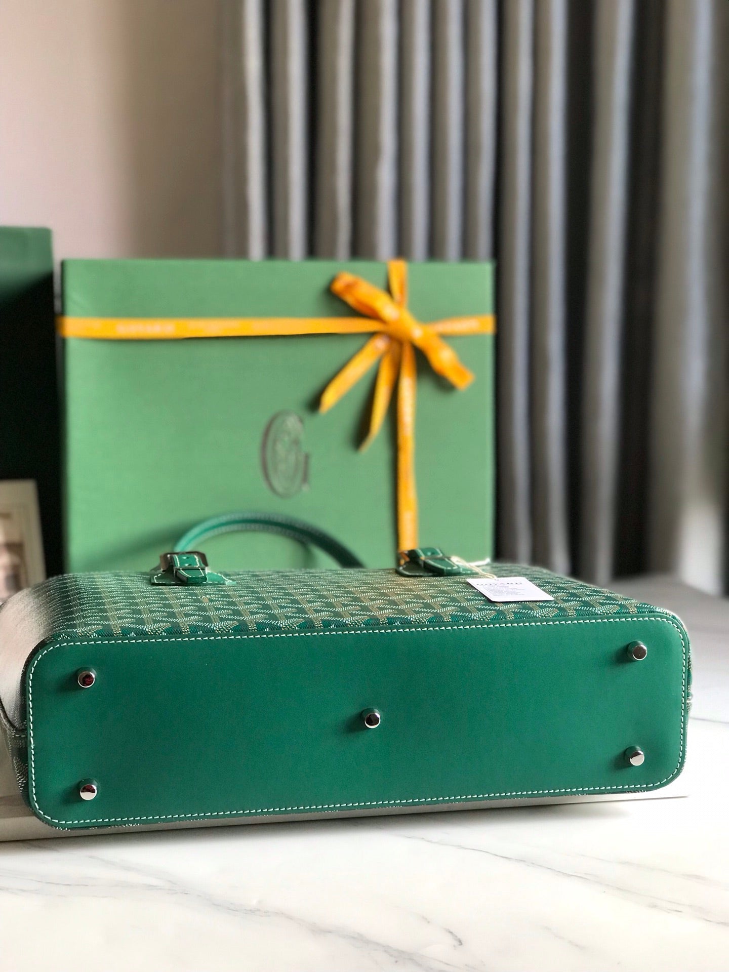 Goyard Okinawa PM Bag 35.5cm Green Canvas&Calfskin