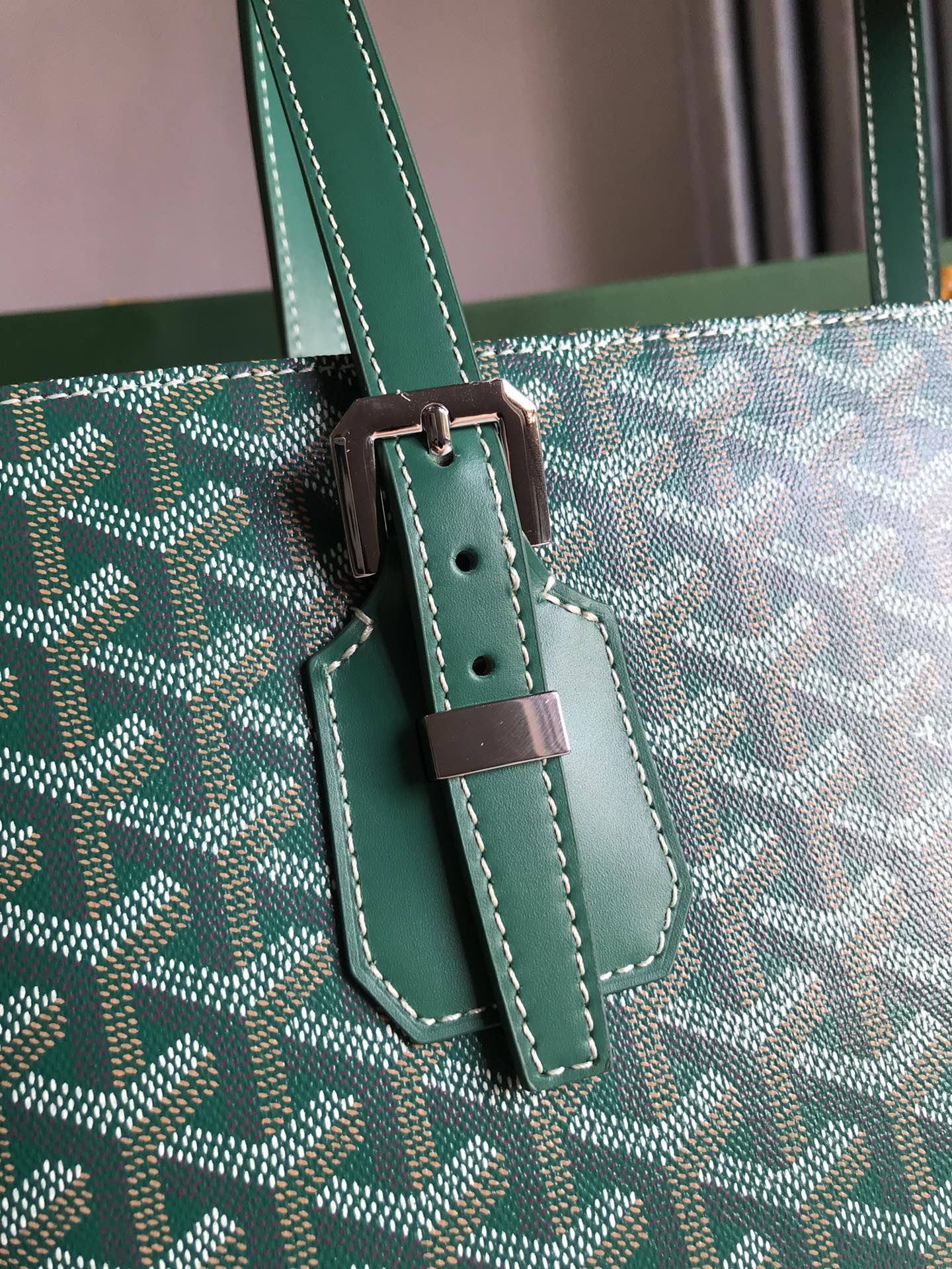 Goyard Okinawa PM Bag 35.5cm Green Canvas&Calfskin