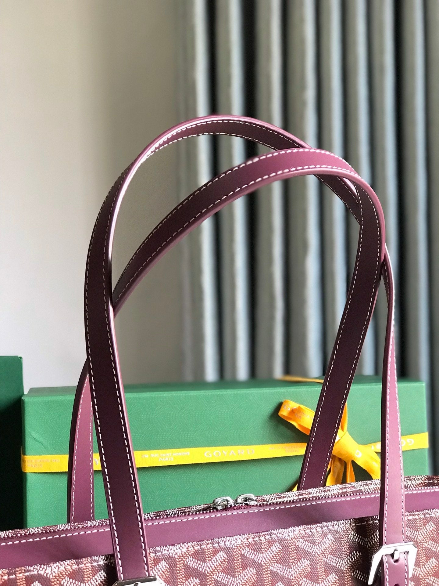 Goyard Okinawa PM Bag 35.5cm Burgundy Canvas&Calfskin
