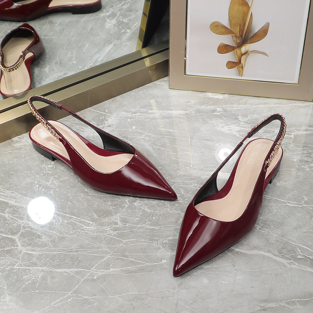 GG Signoria Slingback Flat red wine