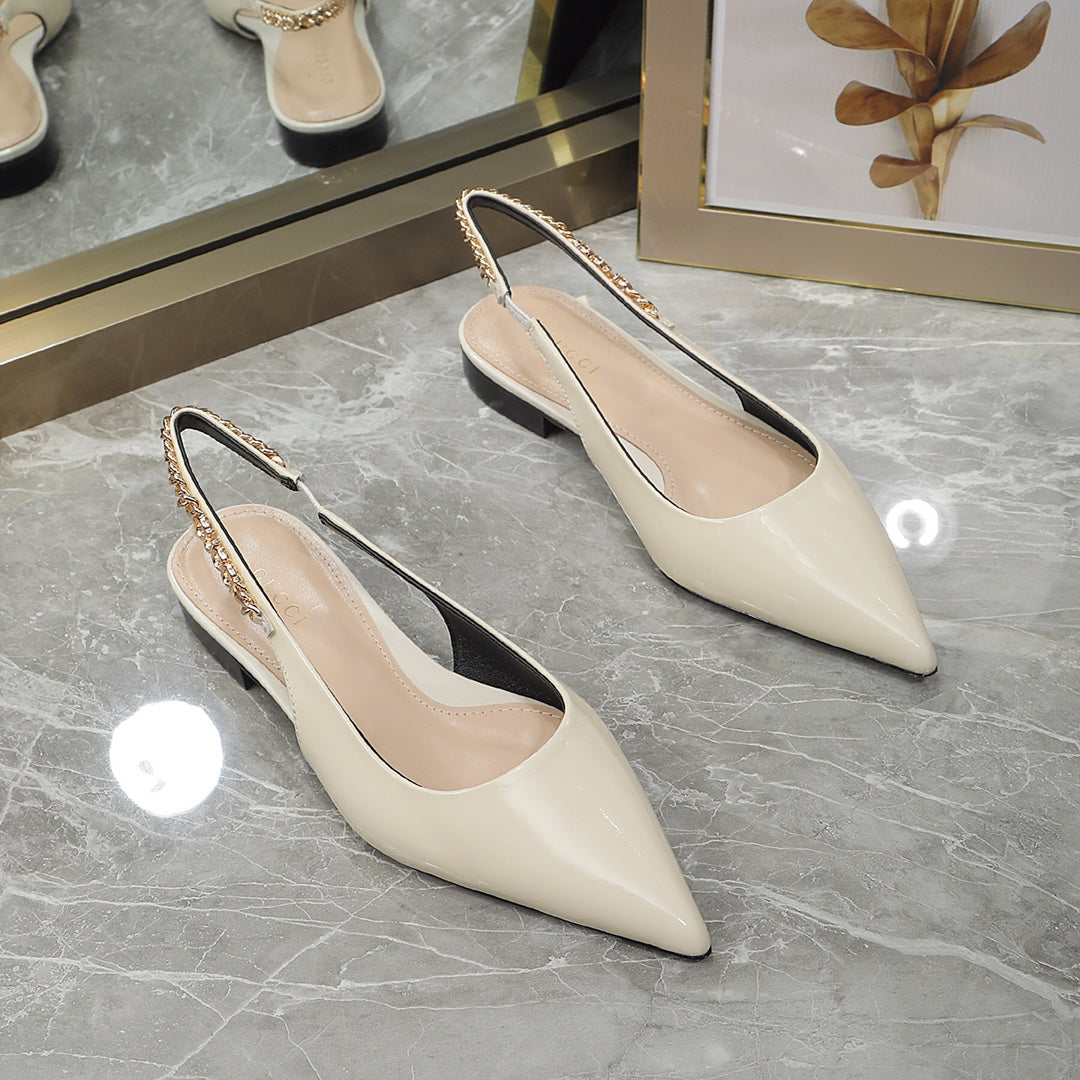 GG Signoria Slingback Flat White