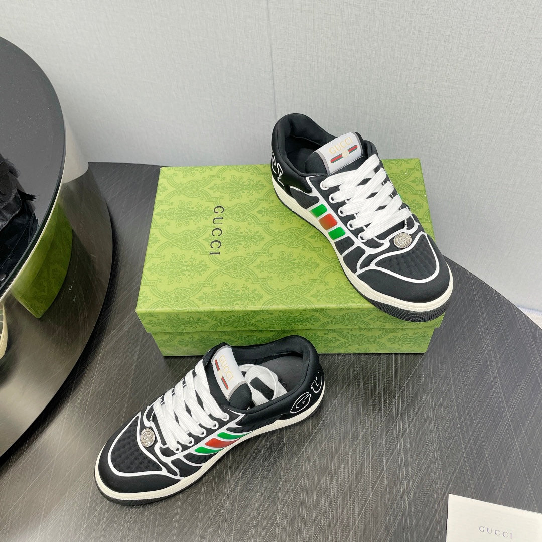 GG Screener With Web Neoprene Low Top Sneakers Black