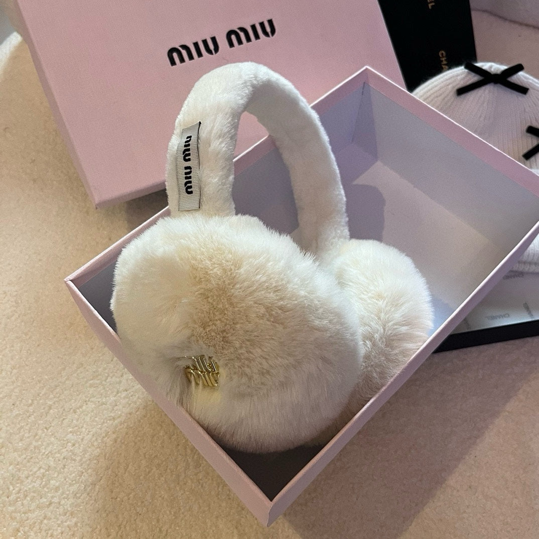Miu Earmuffs White Fur 490480
