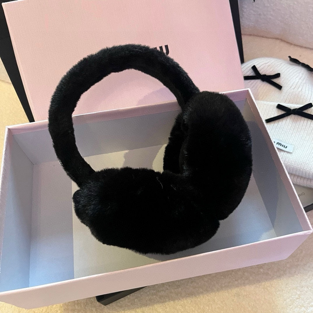 Miu Earmuffs Black Fur 490482