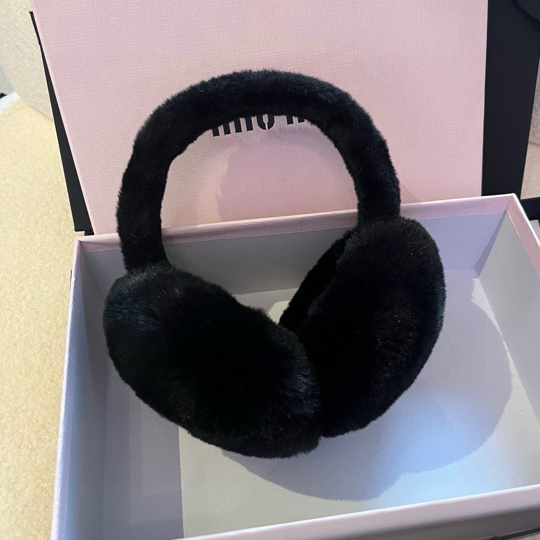 Miu Earmuffs Black Fur 490482