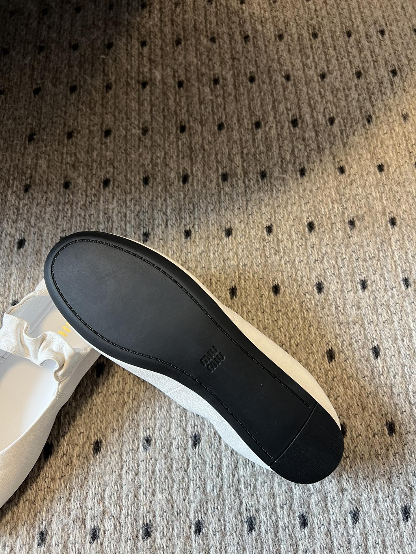 Miu 26s Ballerinas In White Ruches Nappa Calfskin