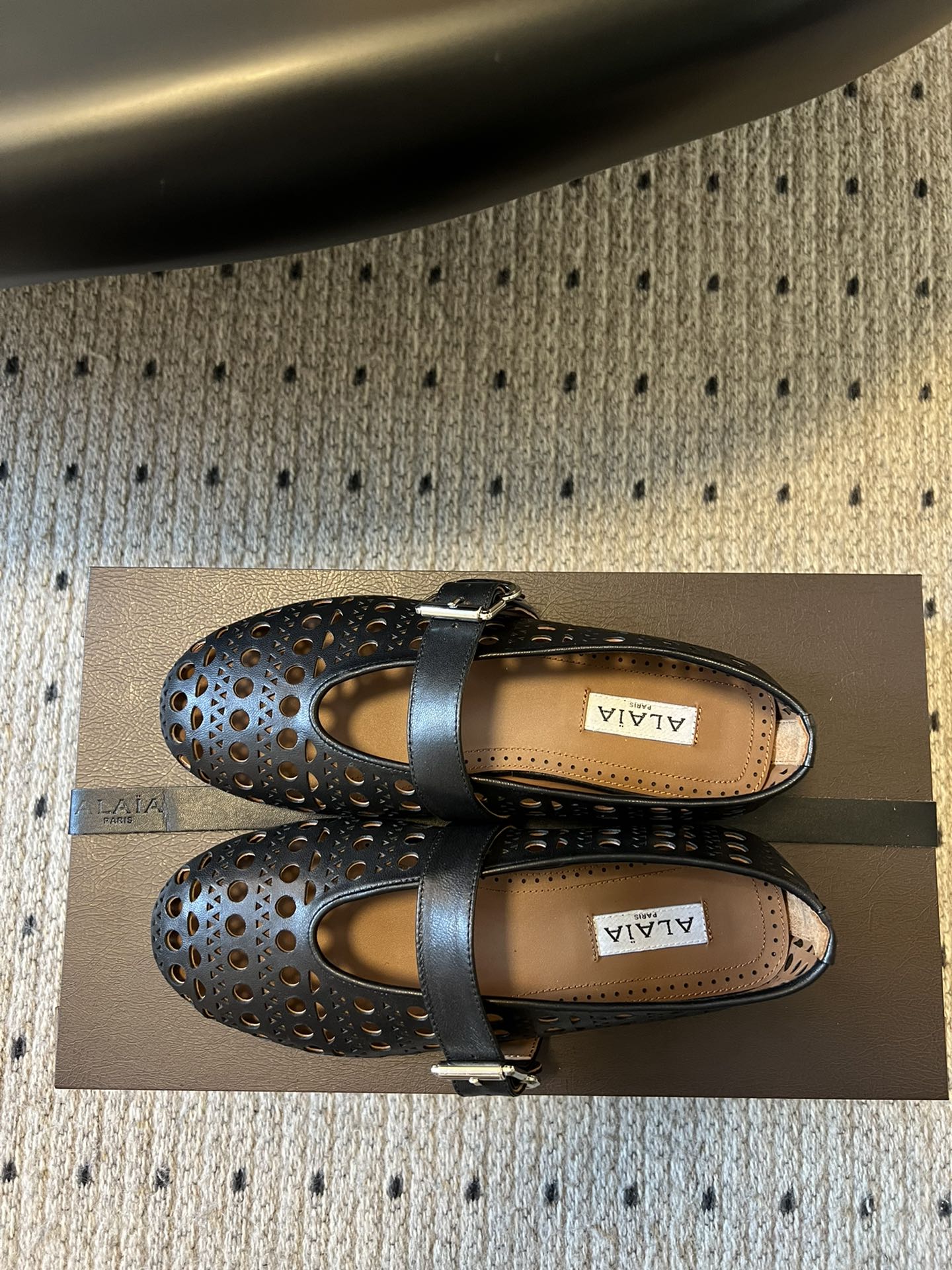 Alaia 25 Vienne Ballet Flats Black Lambskin 303713