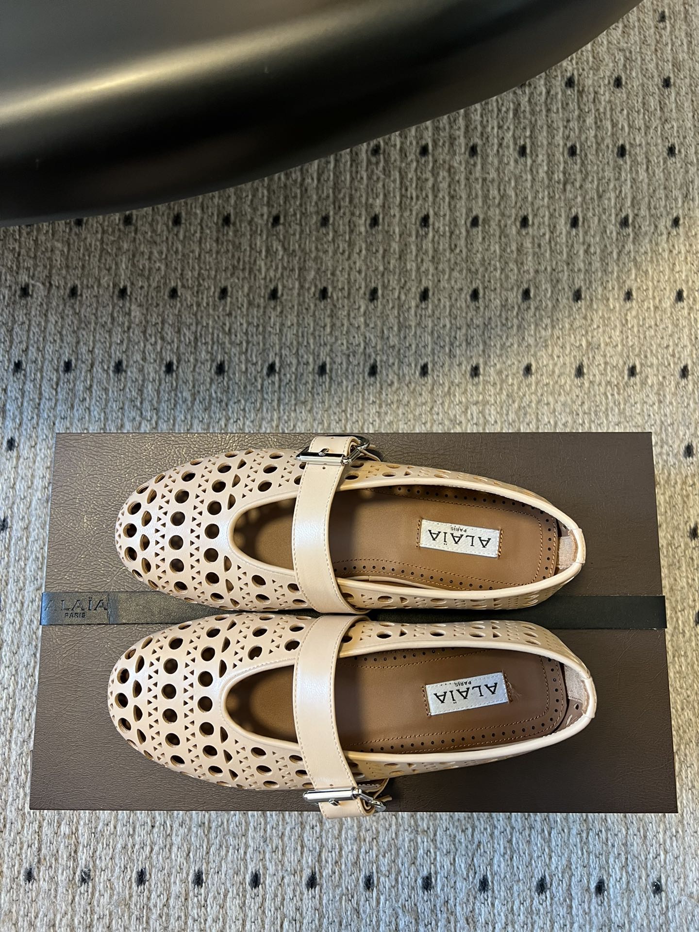 Alaia 25 Vienne Ballet Flats Nude Lambskin 303716