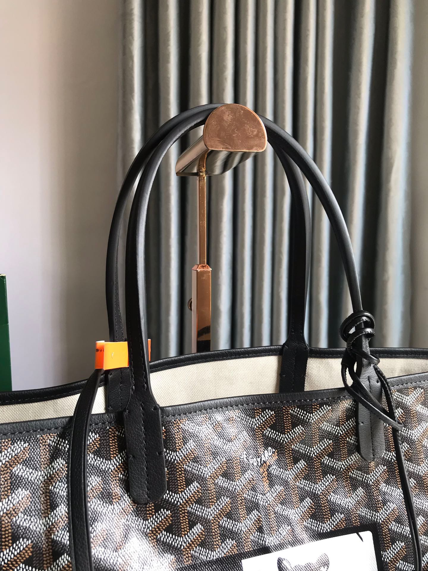 Goyard Hulot Saint Louis PM Bag 34cm Black Canvas & Calfskin