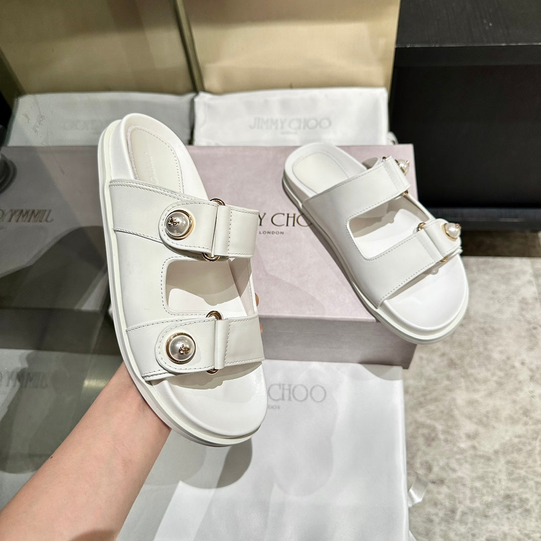 Jimmy Fayence Sandal White Leather 326423