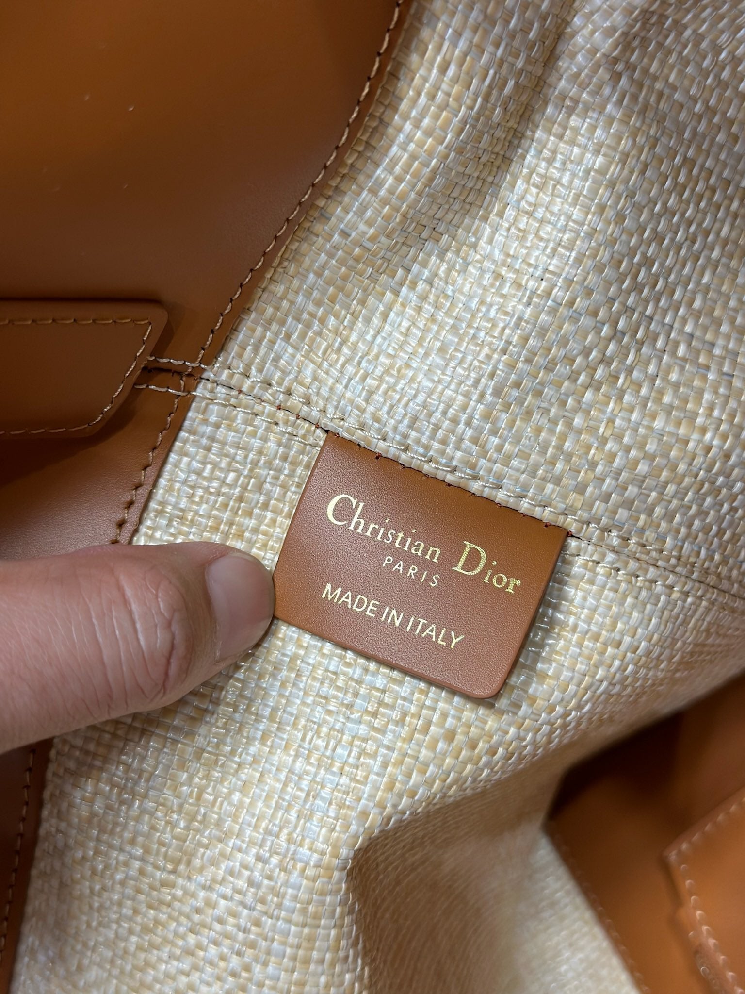 CD Medium Dior Toujours Bag 28.5cm Natural Cannage Raffia 288658