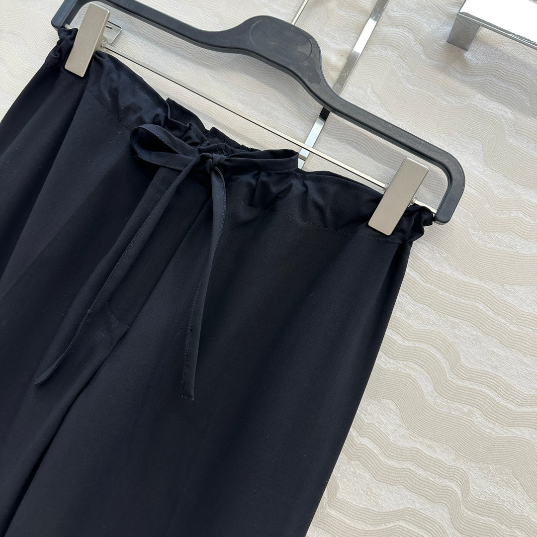 The Row Wide-Leg Trousers Dark Blue Cotton 373471