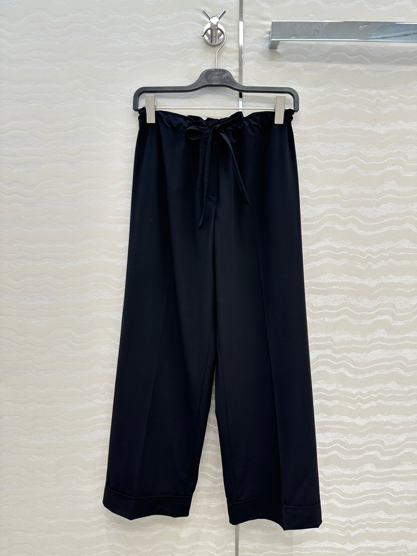 The Row Wide-Leg Trousers Dark Blue Cotton 373471