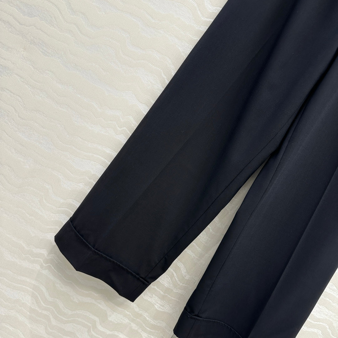 The Row Wide-Leg Trousers Dark Blue Cotton 373471