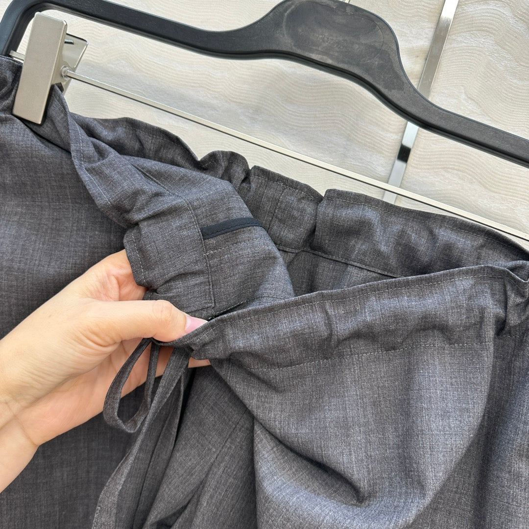 The Row Wide-Leg Trousers Taupe Cotton 373474