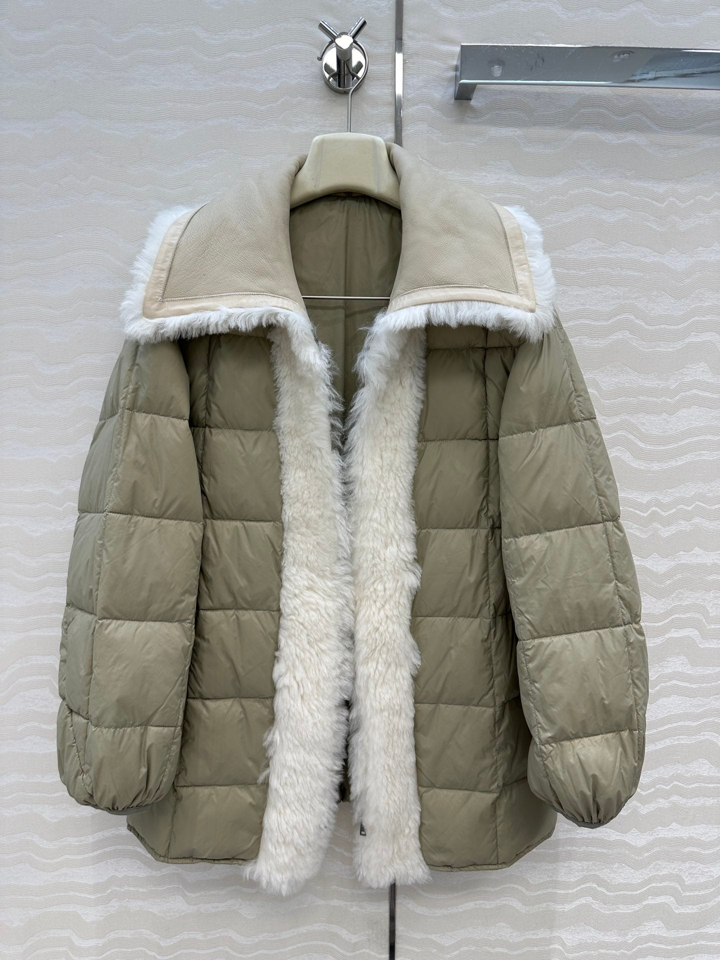 LP Zadig & Voltaire Kidea Parka Jacket Beige Khaki Fur 341232