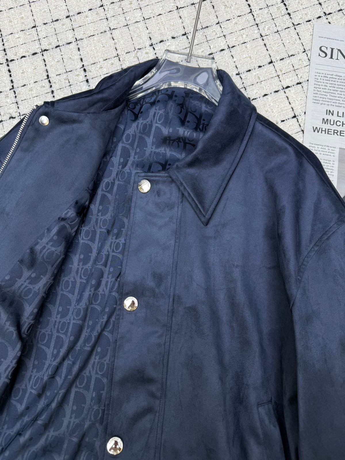 CD 26S Navy Sheepskin Velvet Drawstring Jacket 428127
