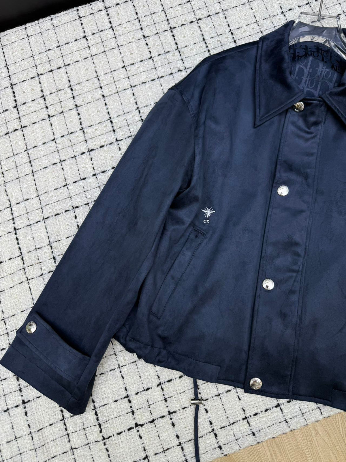 CD 26S Navy Sheepskin Velvet Drawstring Jacket 428127