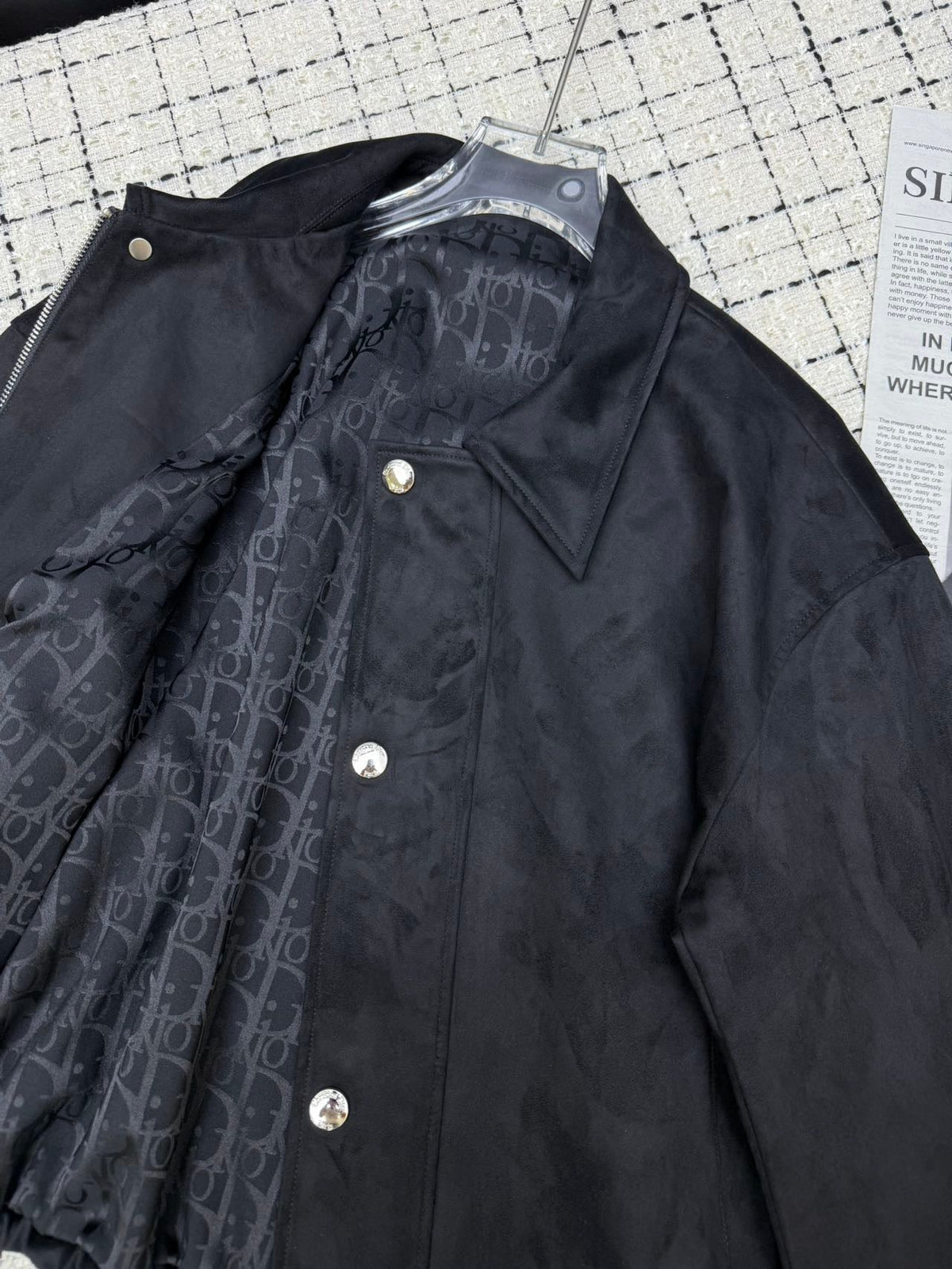 CD 26S Black Sheepskin Velvet Drawstring Jacket 428125