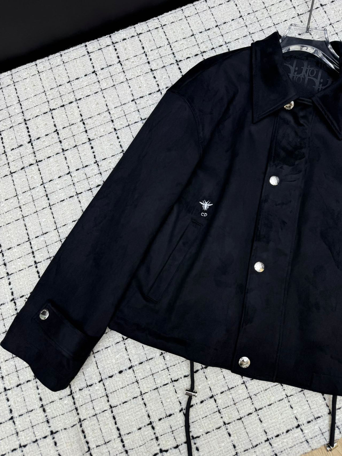 CD 26S Black Sheepskin Velvet Drawstring Jacket 428125