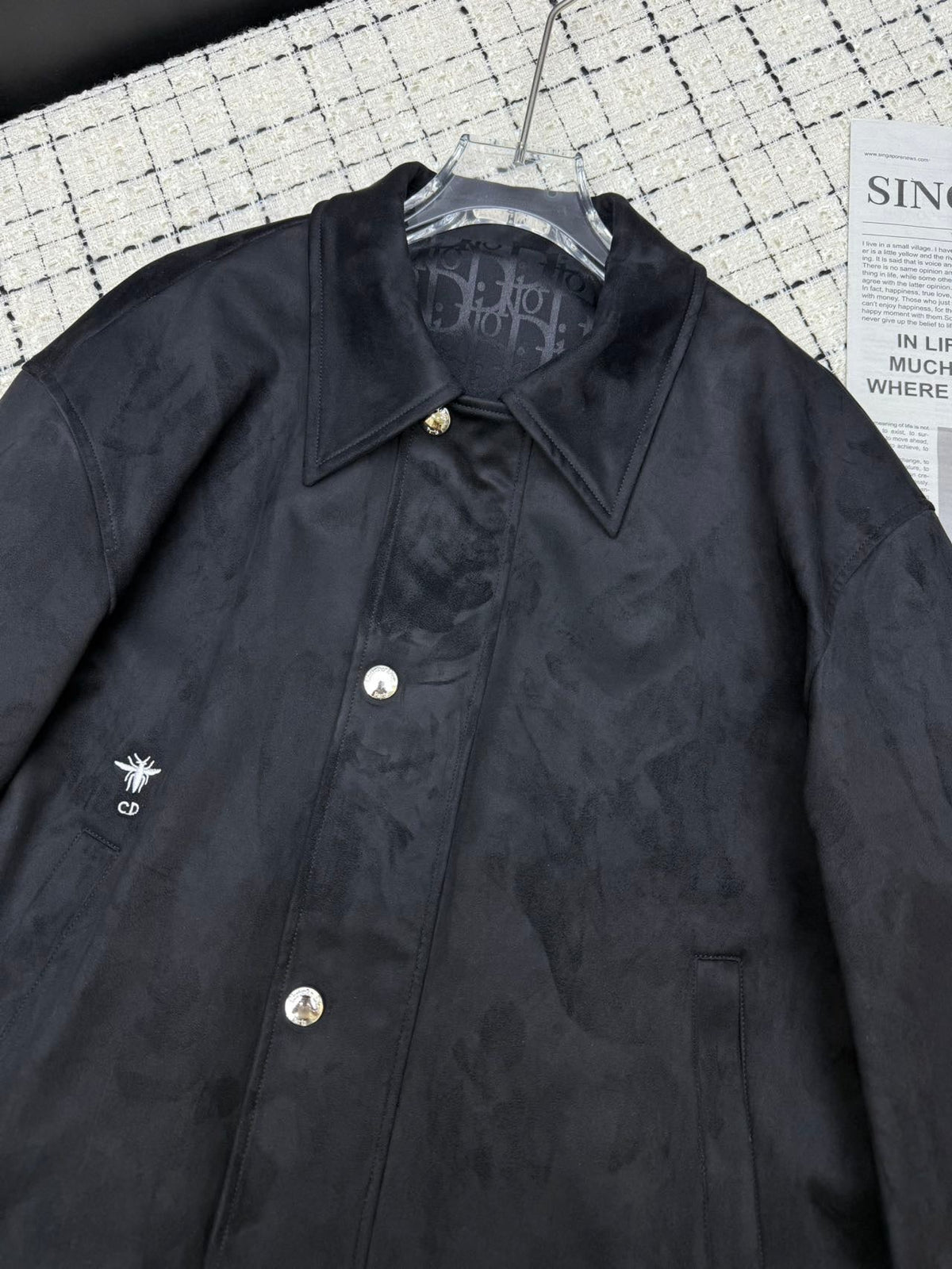 CD 26S Black Sheepskin Velvet Drawstring Jacket 428125
