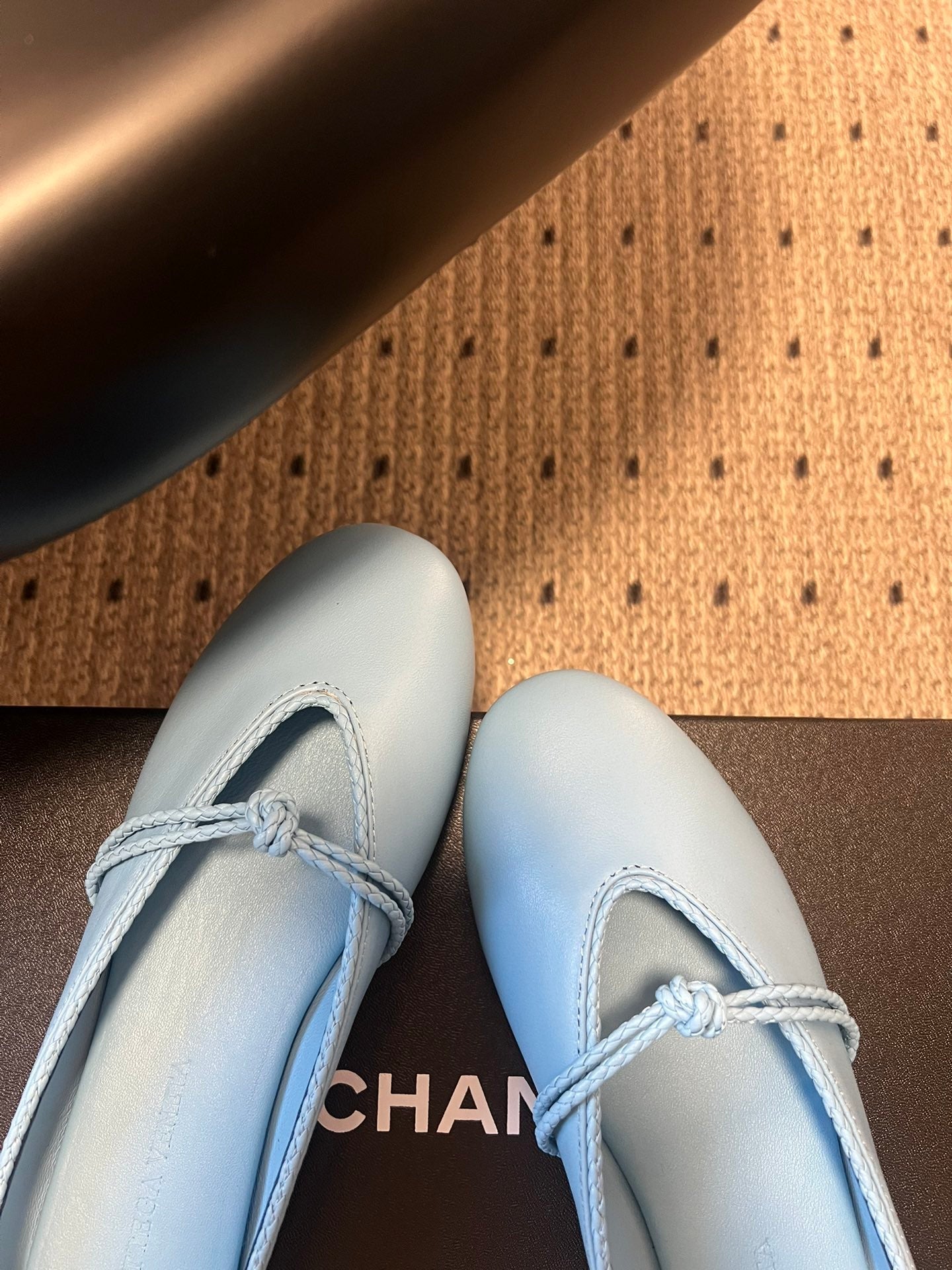 BV 26s Flats Mules Light Blue Calfskin