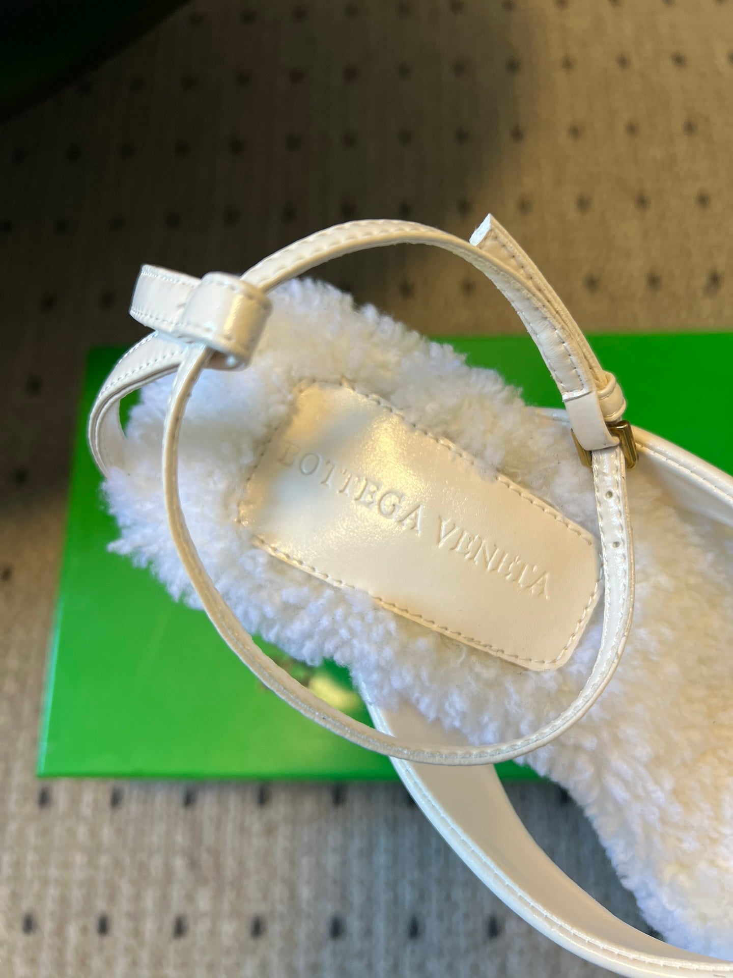 BV 26s Square-Toe High-Heel Sandals 9cm White Lambskin Wool