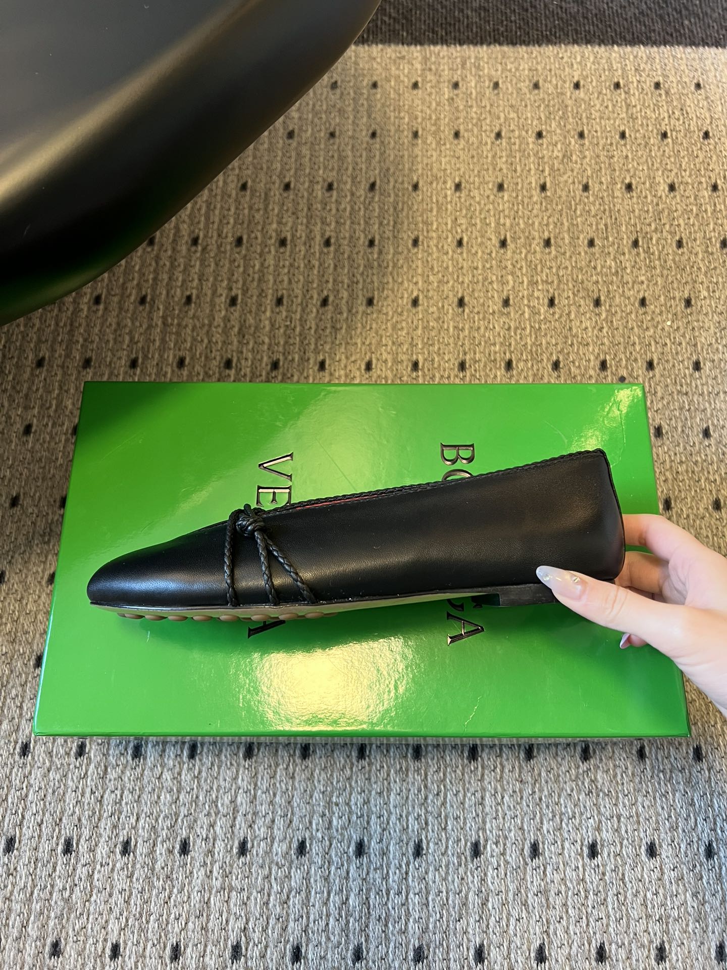 BV 26s Espadrille Ballet Flats Black Lambskin