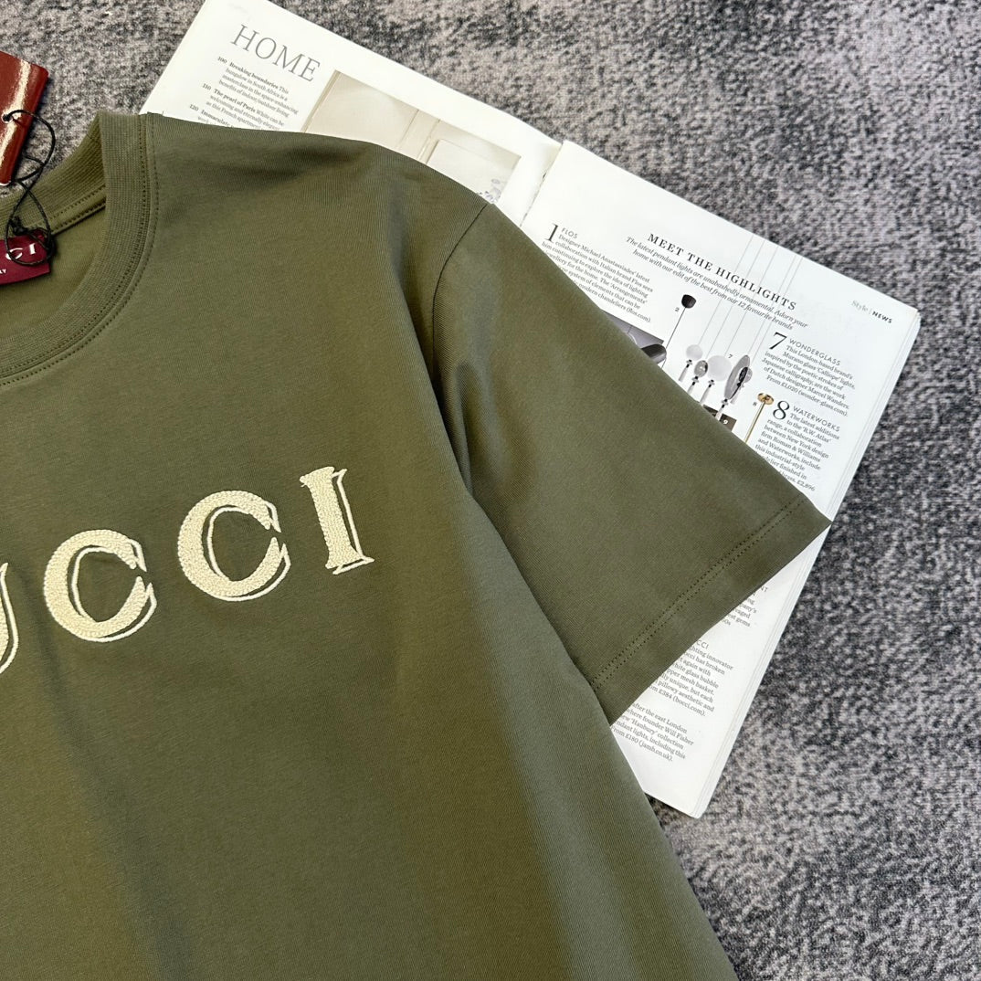 GG SS26 Oversized T-shirt Forest Green Cotton 350773