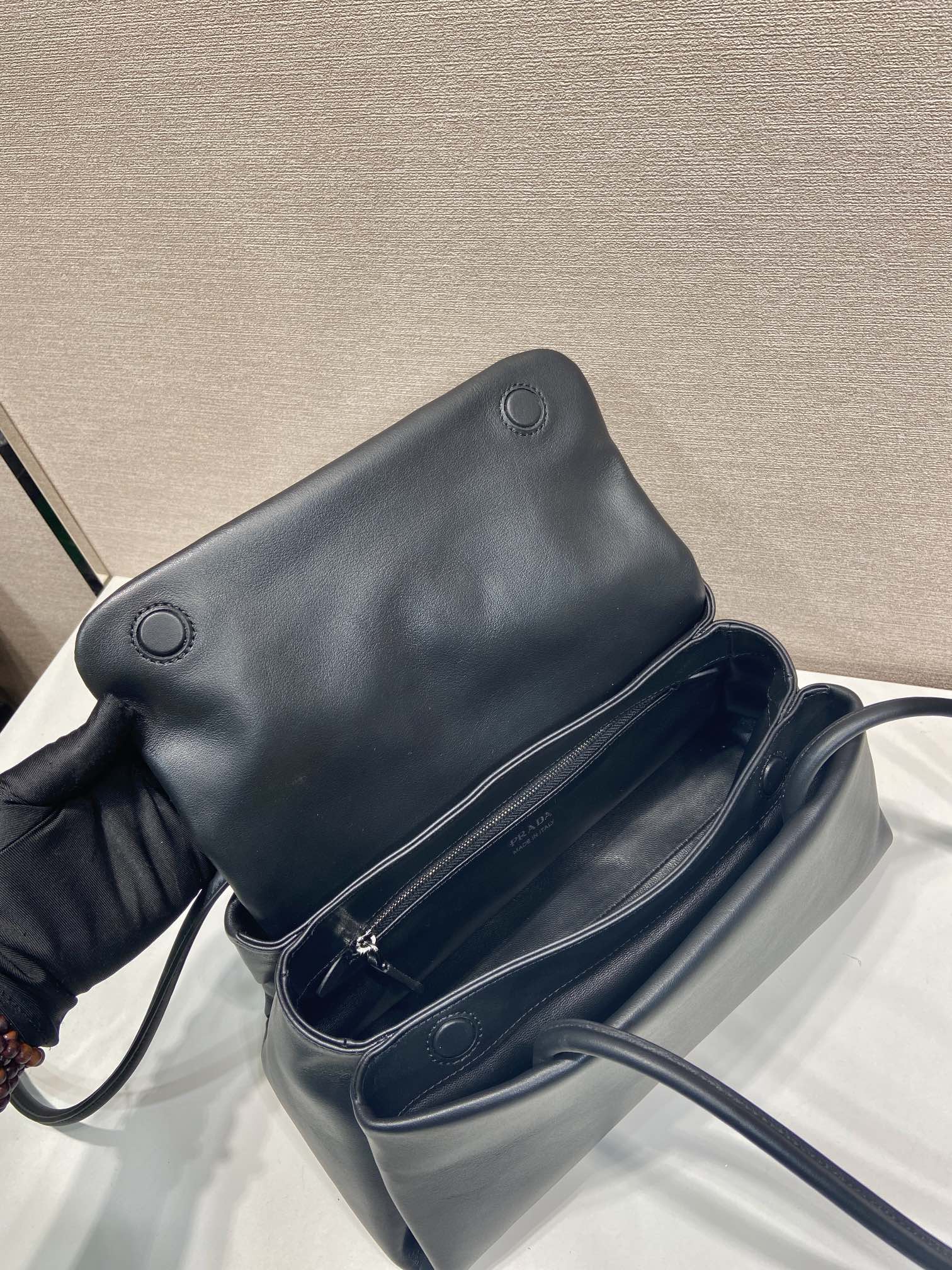 Prada Passage Medium Bag 28cm Black Leather Re-Nylon