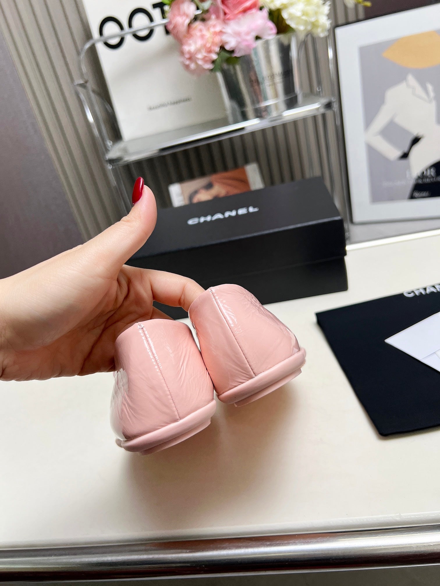 CC 26s Ballet Flat Light Pink Glossy Sheepskin 684822