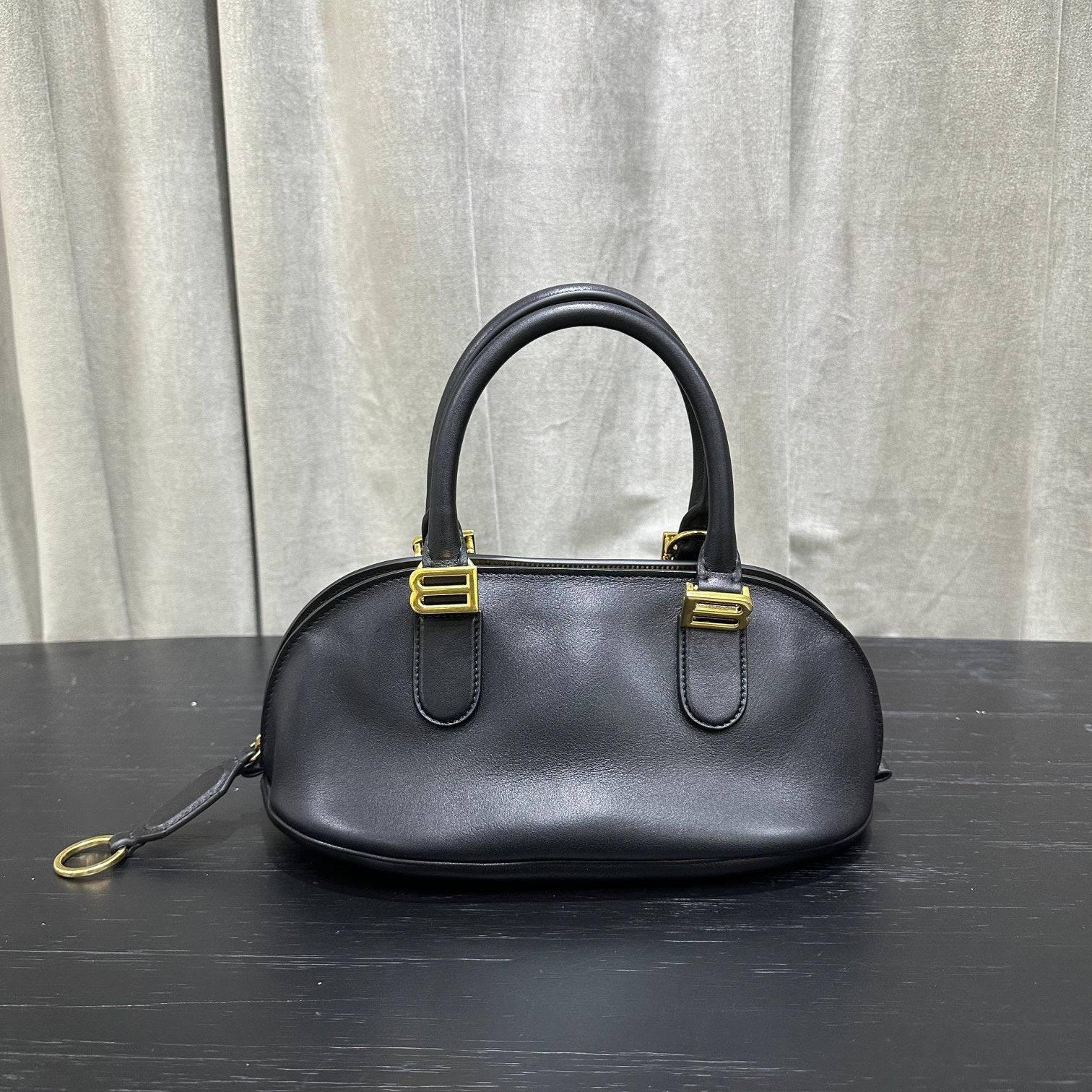 Balenciaga Bolero Bowling Bag Black Calfksin