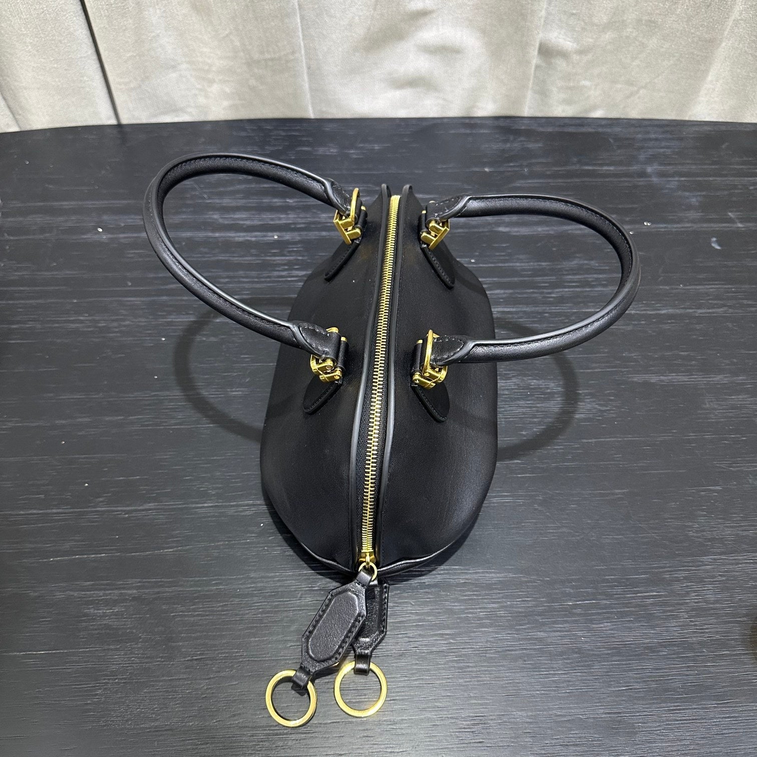 Balenciaga Bolero Bowling Bag Black Calfksin