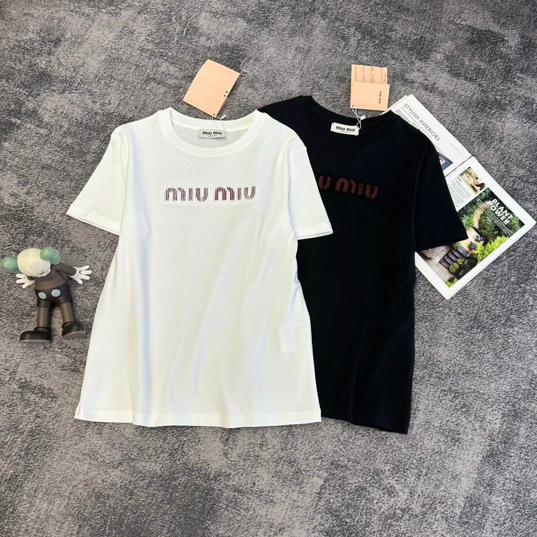 Miu Short-Sleeve T-Shirt Cotton 370028