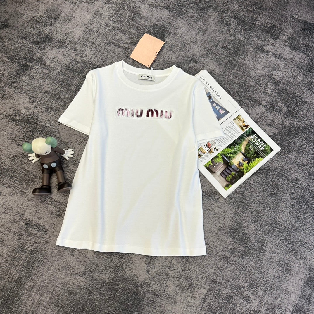 Miu Short-Sleeve T-Shirt Cotton 370028