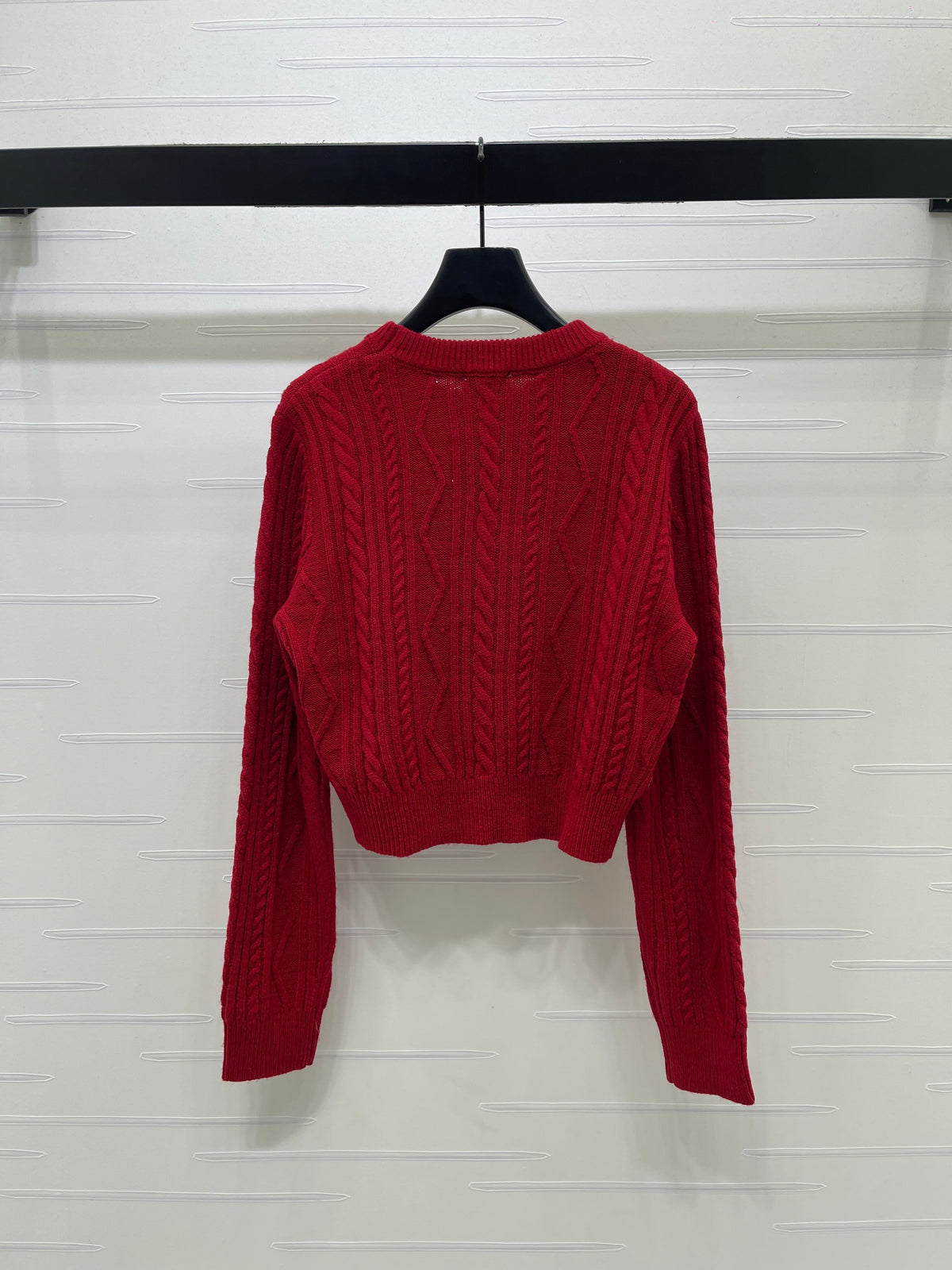 CE 26S Cable-Knit Crewneck Sweater Interlaced C Logo Wool 430328