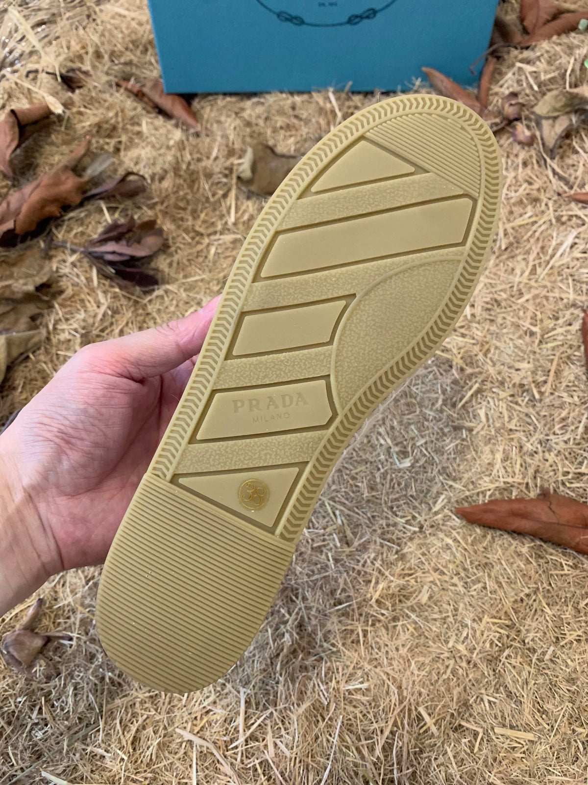 Prada 26s Espadrille Flats Light Beige Canvas Embroidered Logo