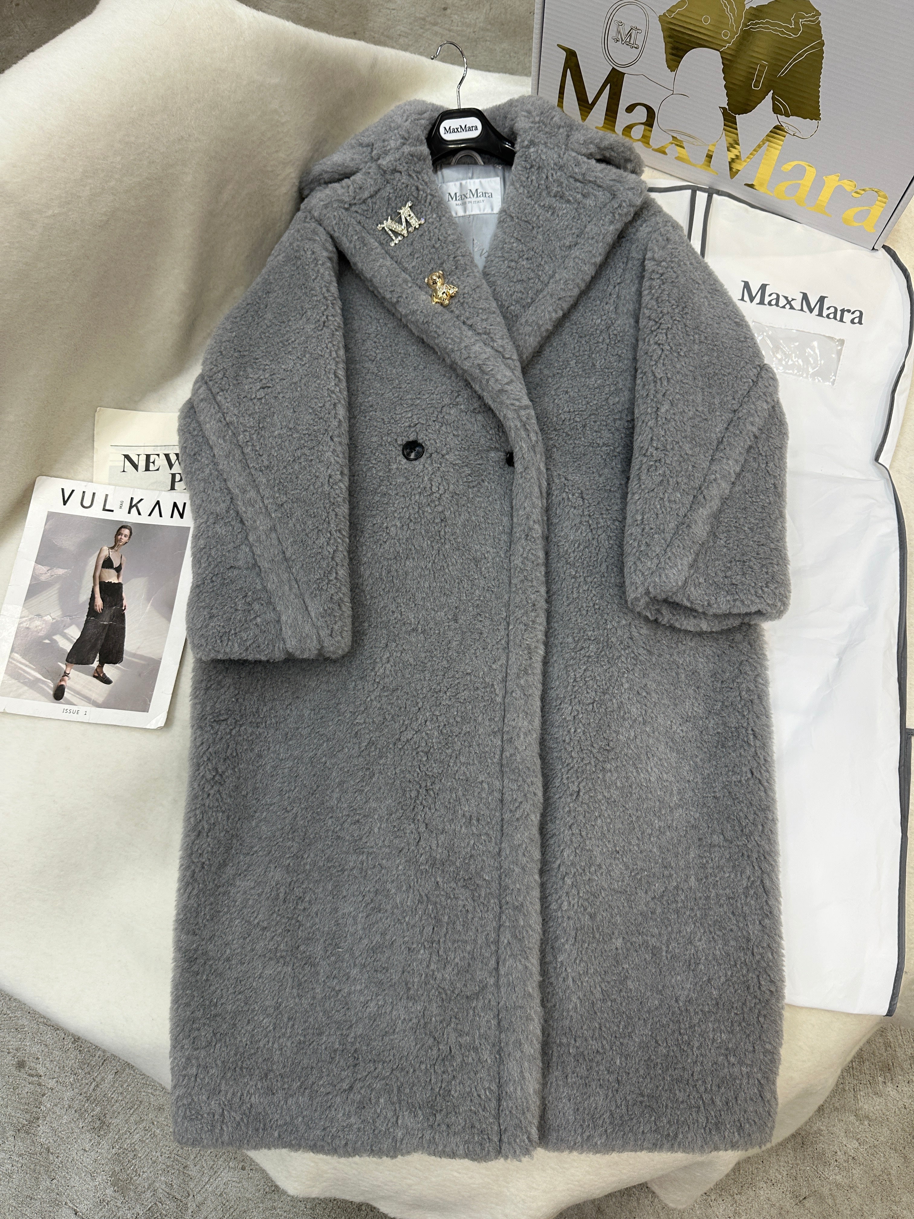 Max Mara Teddy Bear Icon Coat Grey