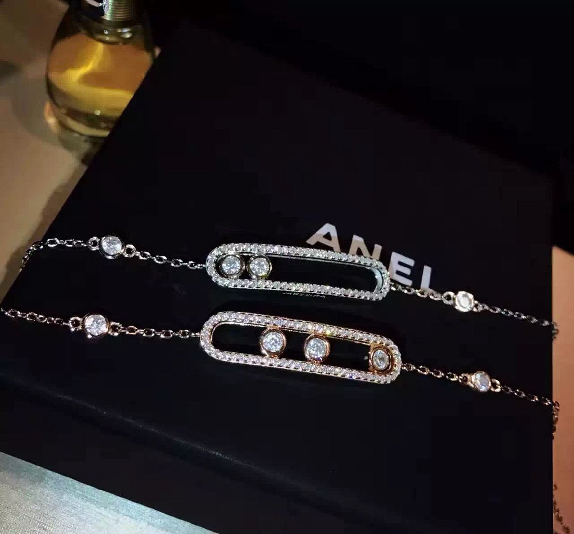 Messika Baby Move Paved Pink Gold Diamond Bracelet