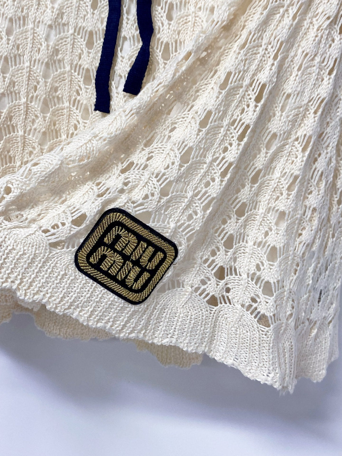 Miu Miu 26s Open-Knit Zip-Up Cardigan & Shorts Set 1458