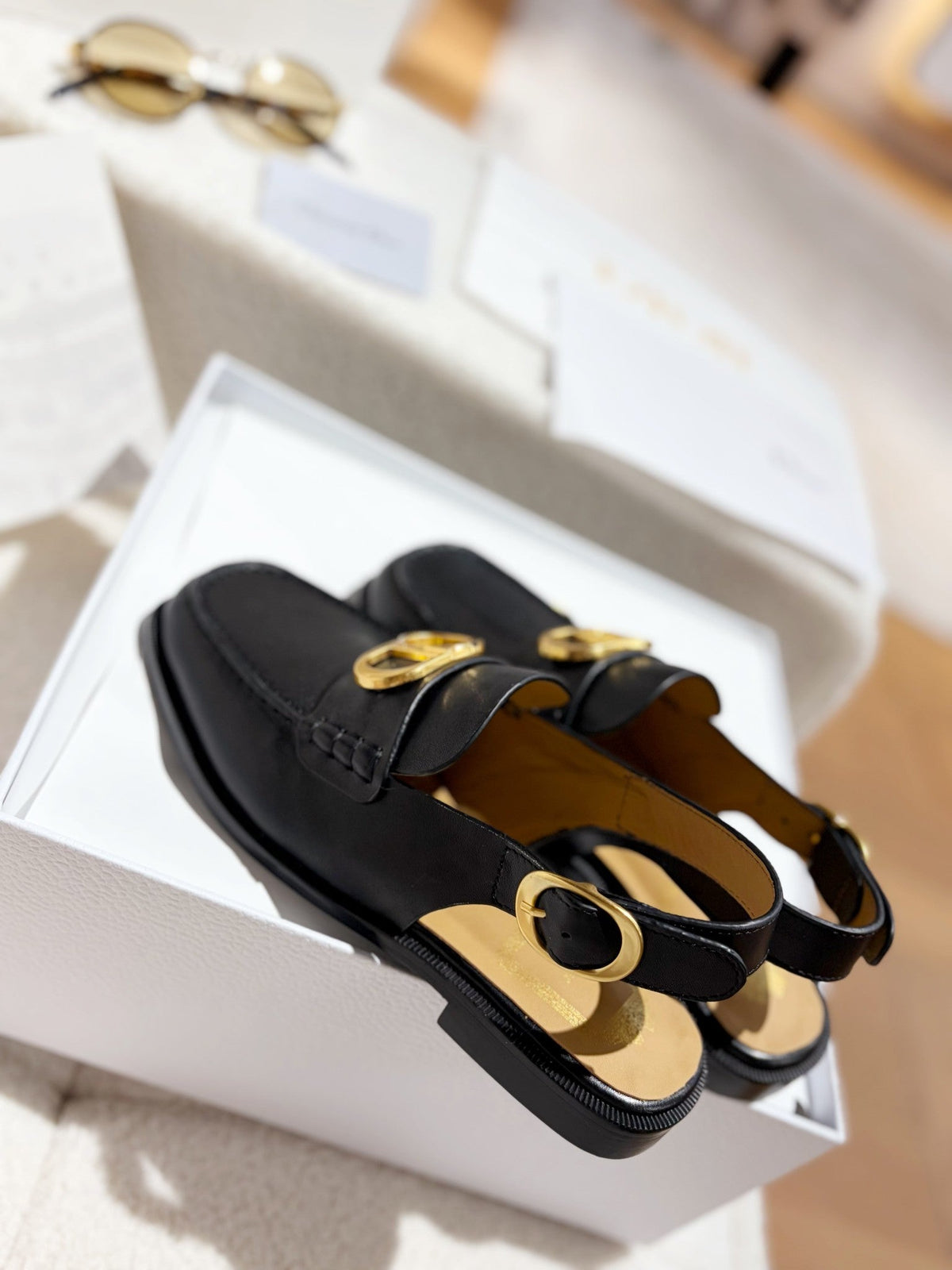 CD Shoes Slingbacks Custom Premium Black Leather 157552