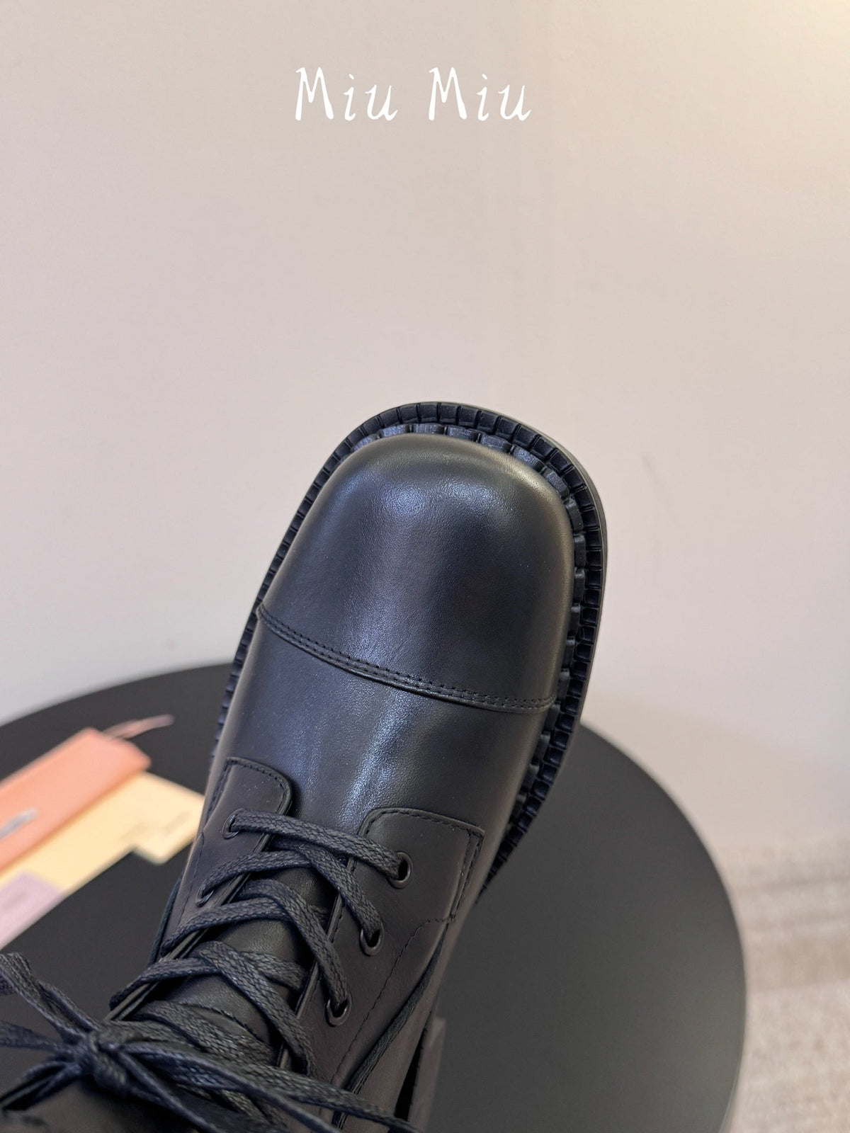 Miumiu 26s Lace-up Ankle Boots Black Calfskin