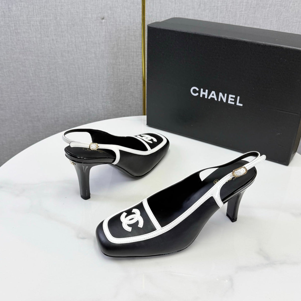 CC 26S Slip-Ons in Red Mix Black Tweed and Patent Calfskin (Copy)