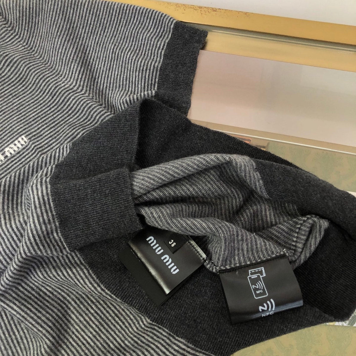 Miumiu 2026 Polo Shirt Gray Cashmere And Silk 435404