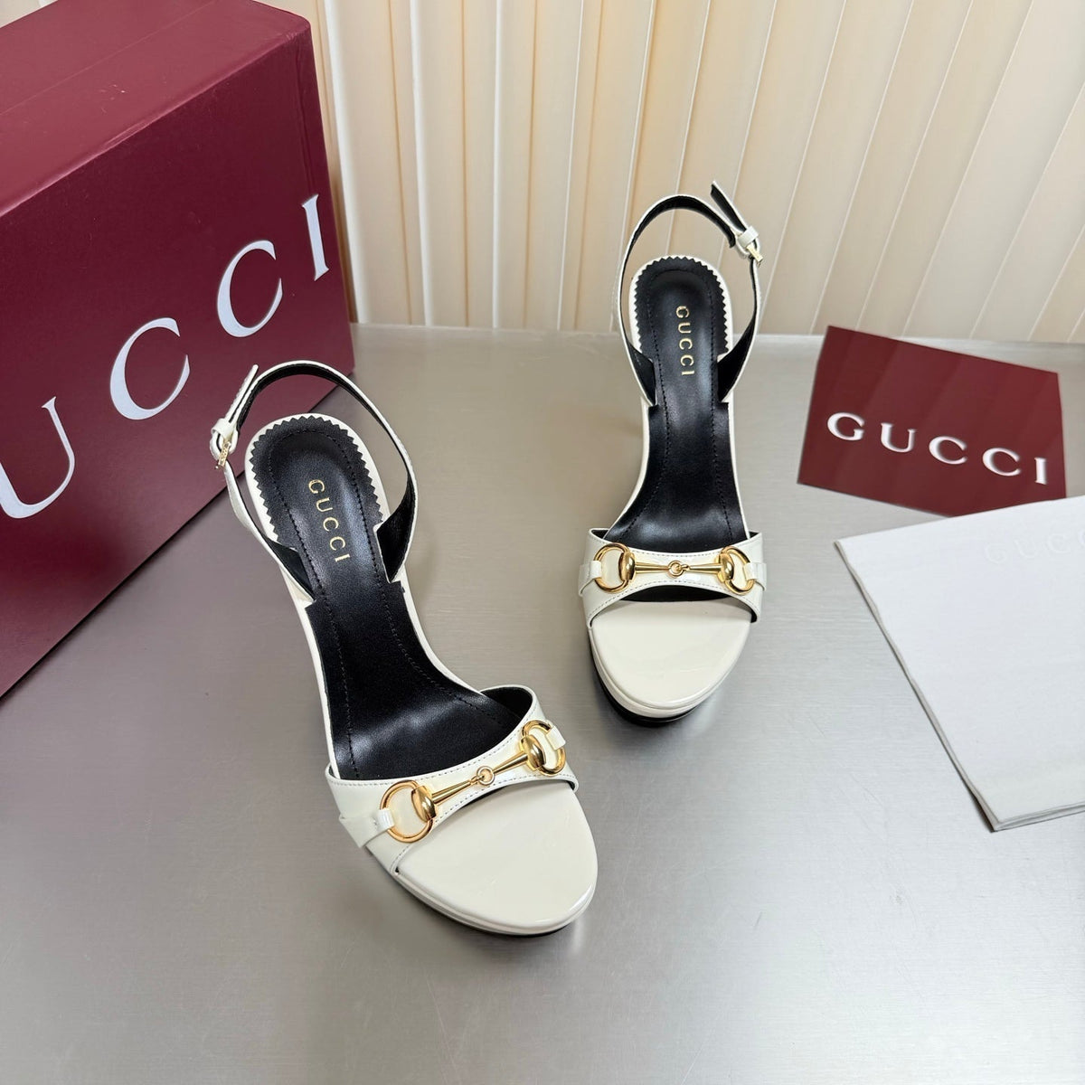 Gucci 26s Slingback Pump 10.5cm Cream White Calfskin
