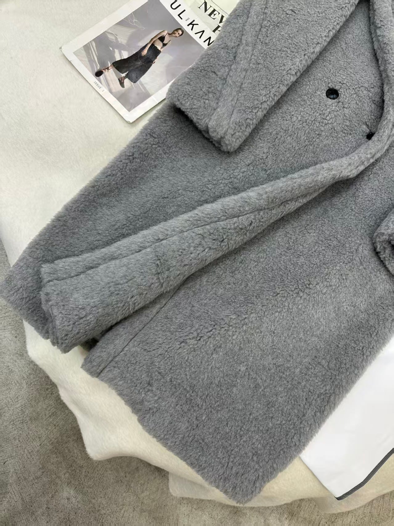 Max Mara Teddy Bear Icon Coat Grey